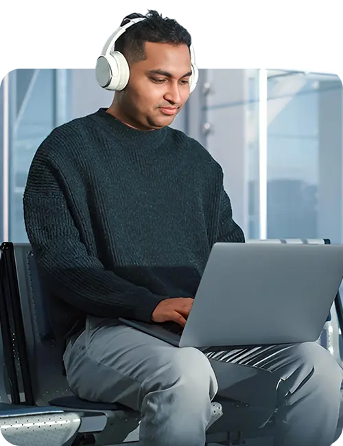 man using a laptop